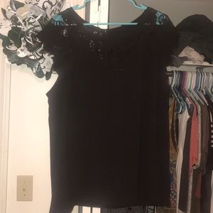 Black top with lace detail